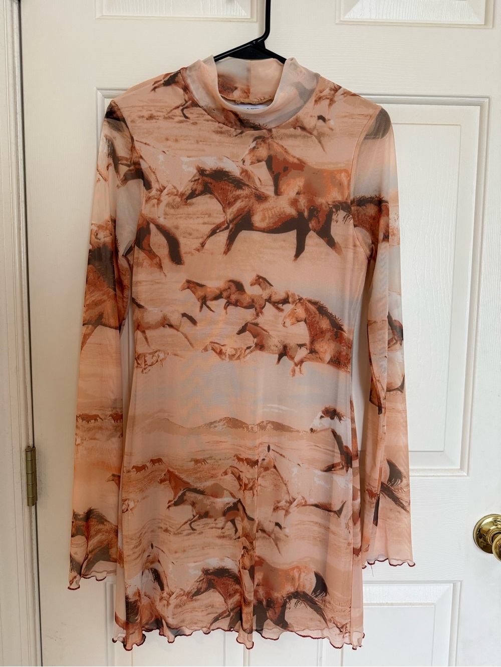 UO Mesh Wild Horses Long Sleeve Dress